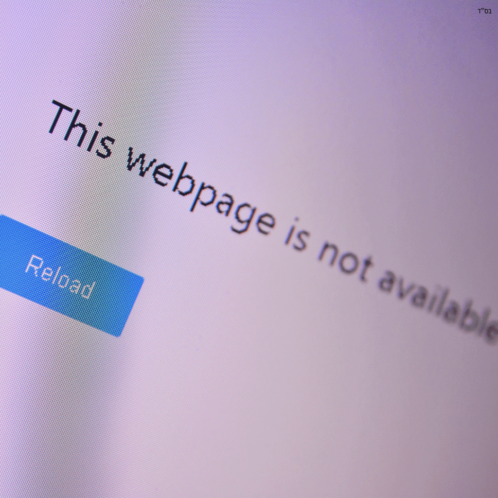 מסך מחשב עם הודעת שגיאה This webpage is not available וכפתור Reload